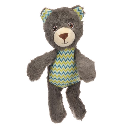Flamingo Drala Bear Grey 29cm - pluszowy miś dla psa, z piszczałką, szary