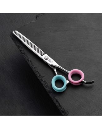 Blovi Teddy Line Straight Grooming Thinning 45T 6.5" - for Texturizing & Finishing Work, Japanese Steel