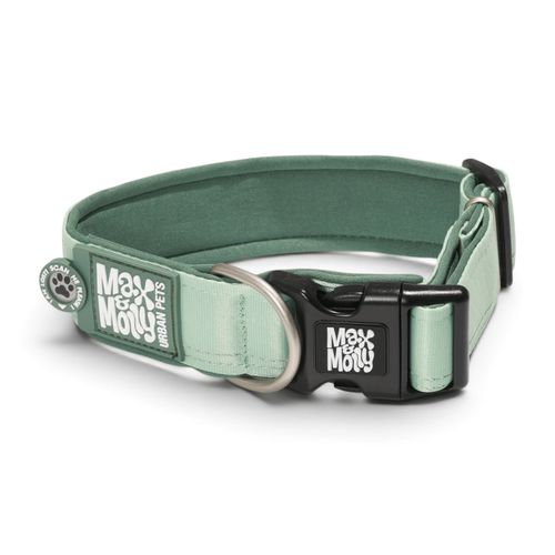 Max&Molly GOTCHA! Smart ID Matrix 2.0  Extra Wide Collar Jade - szeroka obroża dla psa z identyfikatorem QR, miętowa