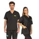 Artero Denver Smock Black - czarna bluza groomerska unisex, z rzepami w talii