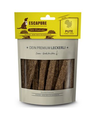 Escapure Premium Sticks Pute 150g - naturalne przysmaki dla psa, pałeczki z mięsa indyka