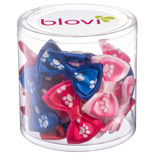 Blovi Bows Paws Double 25szt. - kolorowe, podwójne kokardki w łapki, na gumce, dla psa 