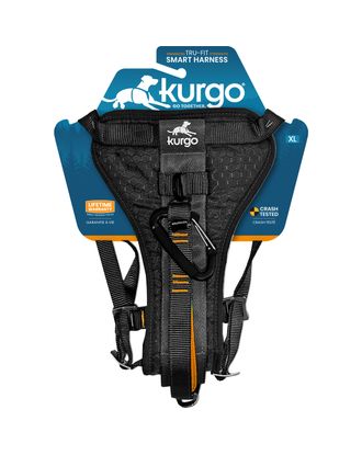 Kurgo Enhanced Strength Tru-Fit Smart Harness Black - szelki samochodowe dla psa, czarne