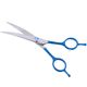Jargem Blue Curved Scissors - With Coated Handle and Decorative Screw