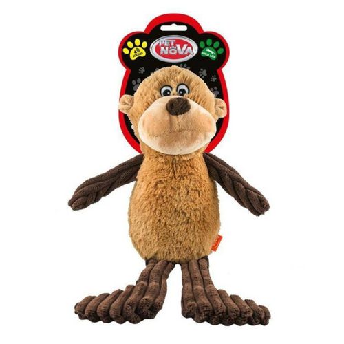 Pet Nova Plush Grizzly Monkey 40cm - pluszowa zabawka dla psa z piszczałką, futrzasta małpka
