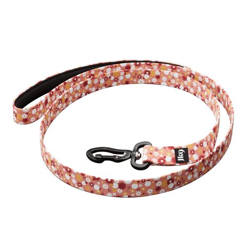 Julius-K9 MoreColor Leash Pink Flowers 120cm - smycz taśmowa dla psa, wzór w kwiaty
