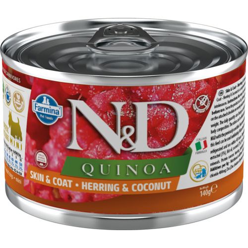 Farmina N&D Quinoa Skin & Coat Herring & Coconut - karma dla dorosłych psów z problemami skórnymi, ze śledziem, komosą ryżową i kokosem