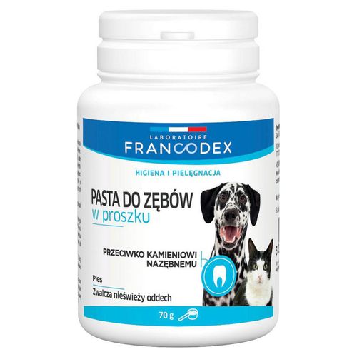 Francodex Powder Toothpaste 70g - pasta do zębów w proszku dla psa i kota, dodatek do karmy