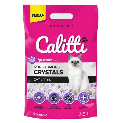 Calitti Crystals Lavender 3,8L - żwirek silikonowy dla kota, lawendowy