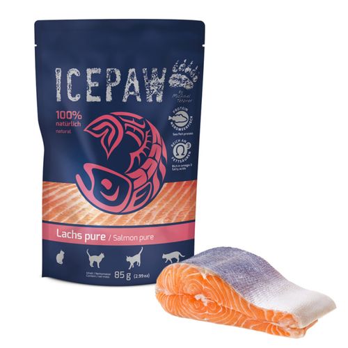 Icepaw Salmon Pure Cat 85g - pełnoporcjowa, mokra karma dla kota, 100% łosoś