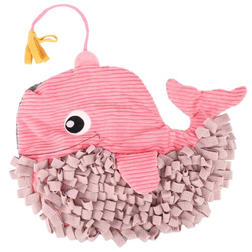 Flamingo Sniffing Carpet Puppy Whale (38cm) - mata do węszenia dla szczeniaka i małego psa, szeleszczący wieloryb