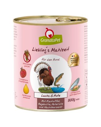 GranataPet Salmon & Turkey - bezzbożowa mokra karma dla psa, łosoś i indyk - 800g