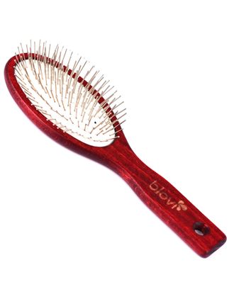Blovi Red Wood Pin Brush - duża, miękka, drewniana szczotka z metalową szpilką 17mm zakończoną kulką