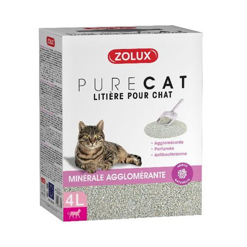 Zolux Pure Cat Cat Litter 4L - żwirek bentonitowy dla kota, zbrylający, zapachowy, antybakteryjny