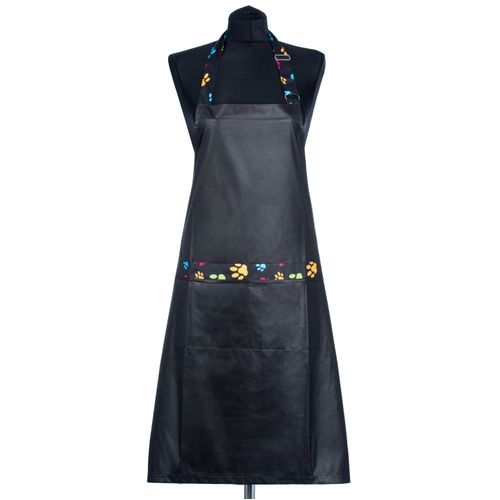 Blovi Paw Strap Grooming Apron - czarny fartuszek groomerski z elementami w łapki, uniwersalny