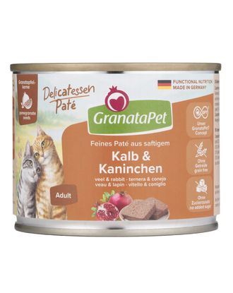 GranataPet DeliCatessen Veal & Coney - bezzbożowa mokra karma dla kota, cielęcina i królik