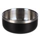 Flamingo Lora Black & Sliver Steel Bowl - stalowa miska dla psa i kota, z podwójną ścianką, czarny mat