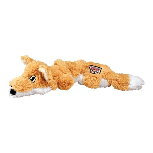 KONG Scrunch Knots Fox - rozciągliwa zabawka dla psa, lisek z wewnętrznym sznurem, bez wypełnienia