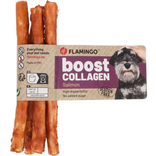 Flamingo Boost Collagen Salmon 35g - kolagenowe przysmaki dla psa, pałeczki z łososiem