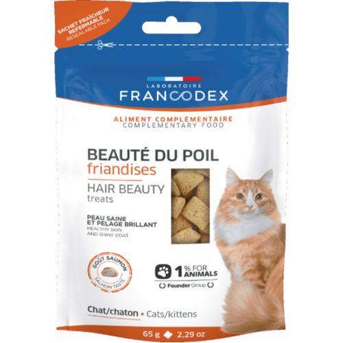 Francodex Hair Beauty Treats For Cats 65g - przysmaki dla kotów i kociąt, na piękną sierść