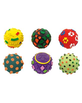 Flamingo Funny Latex Ball 8cm - lateksowa piłka dla psa z kolorowymi tłoczeniami