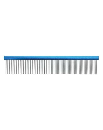 Grzebień metalowy Groom Professional 19cm - mieszany rozstaw ząbków 50/50 niebieski
