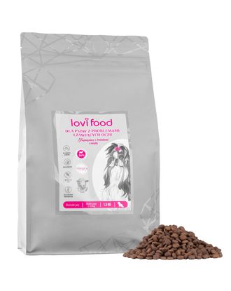 Lovi Food Jagnięcina z batatami i miętą - bezzbożowa karma dla psów małych ras z problemem łzawiących oczu - 1,5kg