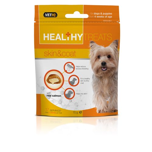 VetIQ Healthy Treats Skin & Coat 70g - przysmaki dla szczeniaka i psa, skóra i sierść