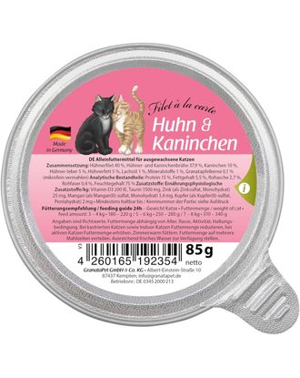 GranataPet Filet à la carte Chicken & Coney - mokra karma dla kota, fileciki w sosie własnym, kurczak i królik - 85g
