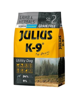 Julius K-9 Lamb & Herbals Senior - bezzbożowa karma dla psiego seniora i psa z nadwagą, jagnięcina w ziołach