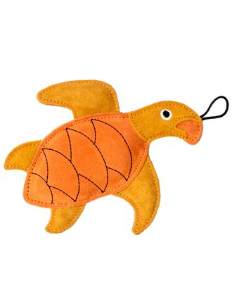 Kiwi Walker Leather Toy Turtle 20cm - zabawka dla psa ze skóry naturalnej, pomarańczowy żółw