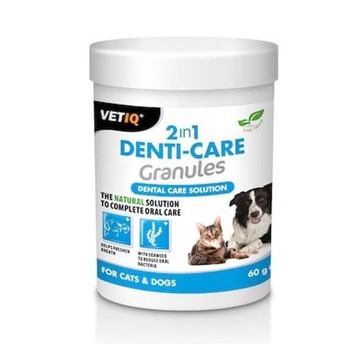 VetIQ 2in1 Denti-Care Plaque Remover Granules 60g - granulki do higieny jamy ustnej psa i kota