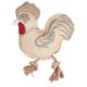 Flamingo Beige Rooster 30cm - zabawka dla psa, kogut z liną i piszczałką, beżowy