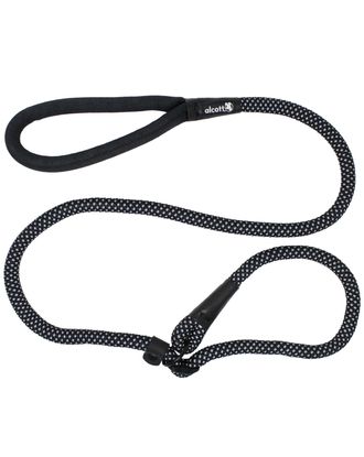 Alcott Adventure Slip Rope Leash 150cm Black - odblaskowa smycz linowa dla psa, czarna