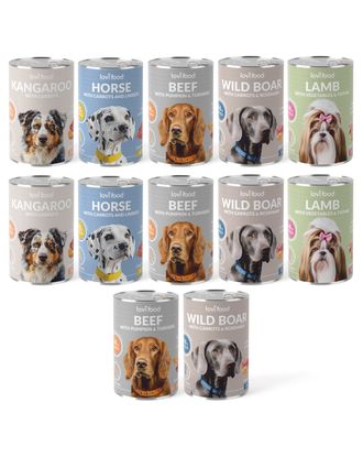 Lovi Food 12x 400g Bundle - Wet Food for Adult Dogs, Grainf-Free, Set of 5 Flavors
