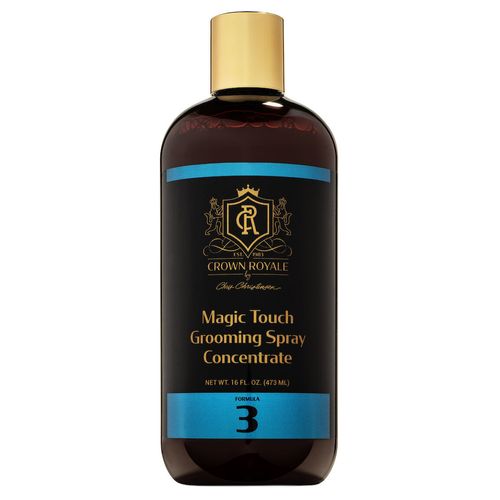 Crown Royale Magic Touch Formula 3 473ml - spray antystatyczny i nabłyszczający do gęstej i obfitej sierści psa, koncentrat 1:15
