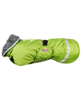Perus Pomppa for Harness Lime - kurtka zimowa dla psa, z otworem na szelki, limonkowa