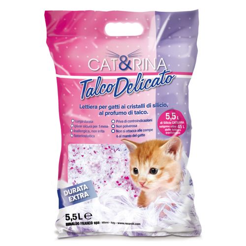 Cat&Rina Talco Delicato - silikonowy żwirek dla kota, o pudrowym zapachu