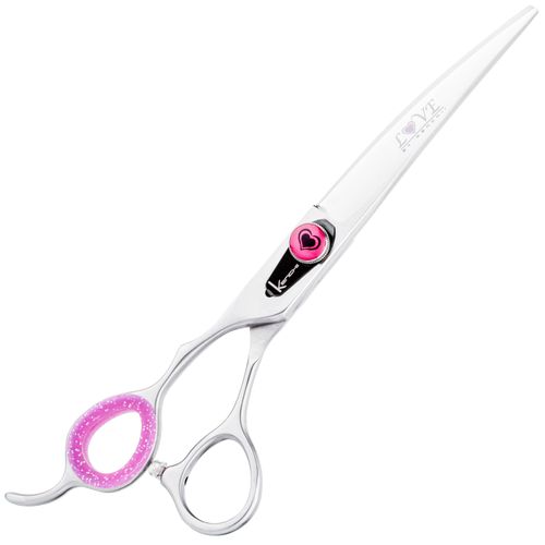 Kenchii Love Lefty Curved Scissors - profesjonalne, leworęczne nożyczki groomerskie z ergonomicznym uchwytem, gięte
