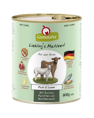 GranataPet Veal & Lamb - bezzbożowa mokra karma dla psa, cielęcina i jagnięcina - 800g