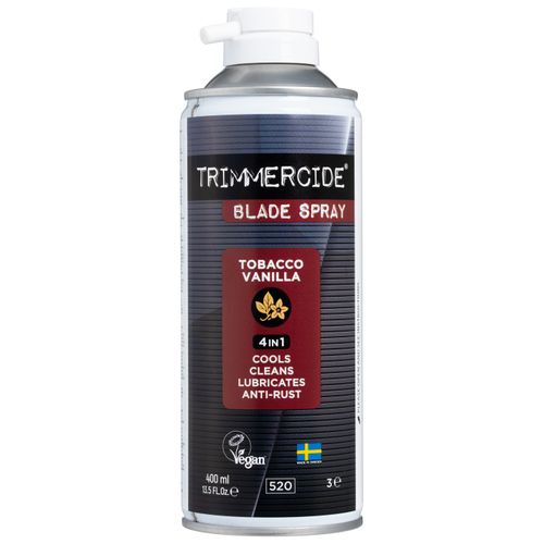 Trimmercide Blade Spray 4in1 Tobacco & Vanilla 400ml - preparat do konserwacji i czyszczenia ostrzy, zapach tytoniu z wanilią