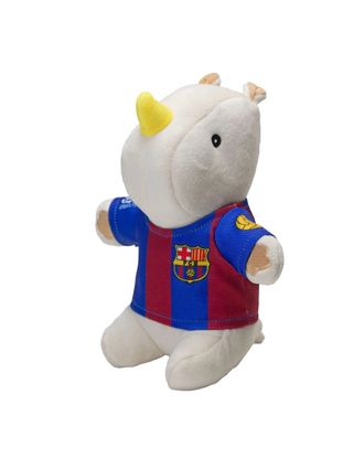 Max&Molly FC Barcelona Rhino Plush Toy - maskotka dla psa z piszczałką, nosorożec w koszulce piłkarskiej