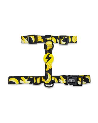 Dashi Eco Banana Back Harness - regulowane szelki guard dla psa, z materiałów z recyklingu, wzór w banany