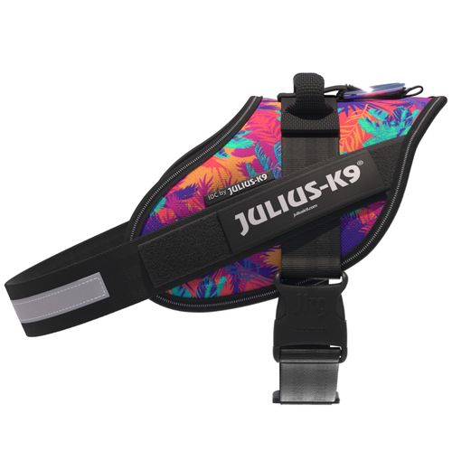 Julius-K9 IDC Powerharness Vibe - szelki dla psa, z odblaskami, wzór w palmy