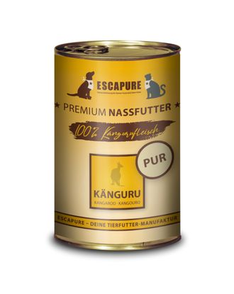 Escapure Kanguru Pur - uzupełniająca mokra karma dla psa i kota, 100% mięso z kangura - 400g