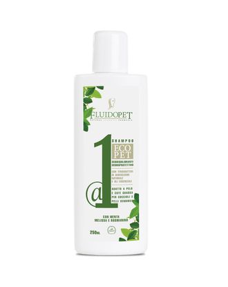 FluidoPet EcoPet @1 Sebum Regulator & Degreasing Shampoo - oczyszczający szampon dla psa, odtłuszczający szatę, regulujący wydzielanie sebum, koncentrat 1:5 - 250ml
