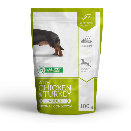 Nature’s Protection Mini Adult Chicken & Turkey mokra karma dla psów małych ras, z kurczakiem i indykiem, 100g 
