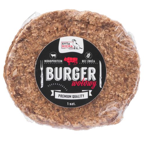 Syta Micha Burger Wołowy 1szt - mięsna przekąska dla psa 