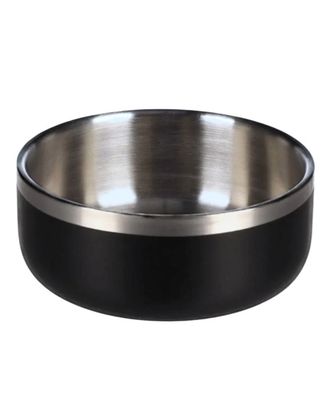 Flamingo Lora Black & Sliver Steel Bowl - stalowa miska dla psa i kota, z podwójną ścianką, czarny mat