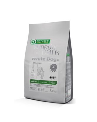 Nature’s Protection Superior Care White Dogs Adult Small Breeds Insects - hipoalergiczna karma dla białych psów małych ras, z owadami - 1,5kg